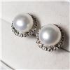 Image 2 : Silver Swanoski Crystal & Fresh Water Pearl 8.5Mm Earrings (~weight 3.1g), Suggested Retail Value $1