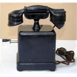 Desk Telephone with Hand Crank