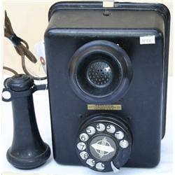 Small Wall Telephone with Rotary Dial