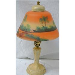 Table Lamp Reverse Painted Shade