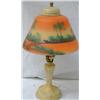 Image 1 : Table Lamp Reverse Painted Shade