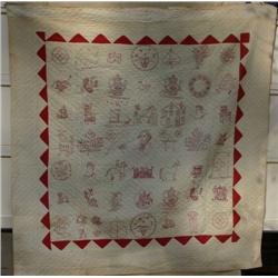 Handmade Embroidered Quilt