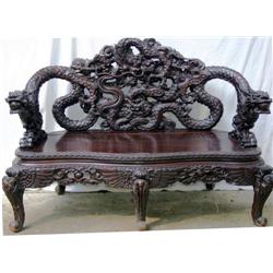 Carved Oriental Bench