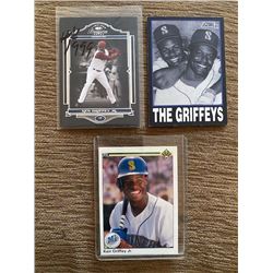 Ken Griffey Jr Timeless Treasures 999 made and 2 other griffey cards