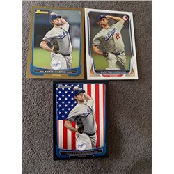Clayton Kershaw Bowman International and Bowman Gold and base lot