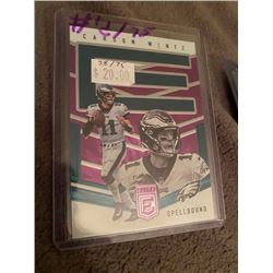 Carson Wentz Elite 2018 Panini Elite Spellbound SP Letter /75 Eagles+AKA