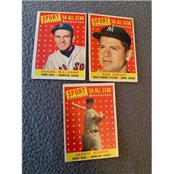 1958 Sport Magazine All Stars Frank Malzone Jackie Jensen and Bob Turley