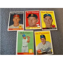 1958 Topps 5 Card lot