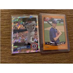 Joe Mauer Topps rc and Topps cracked ice