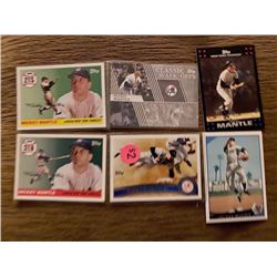Mickey Mantle 6 card insert lot