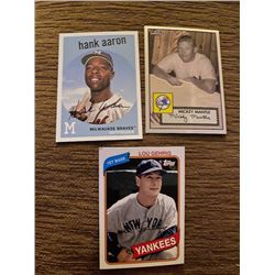 Hank Aaron Mickey Mantle Lou Gehrig lot