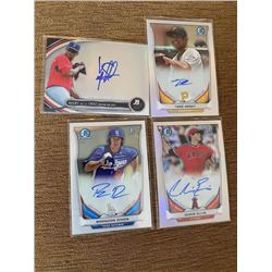 lot of 4 Baseball bowman chrome and bowman platinum rc autos
