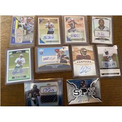 Lot of 10 Football autograph RC+IBk-s