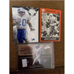 Barry sanders 3 card lot with a insert