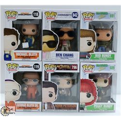 LOT OF SIX FUNKO POPS: ASSORTED TV SHOWS PACK.