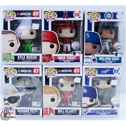 LOT OF SIX FUNKO POPS: ASSORTED MLB & NASCAR