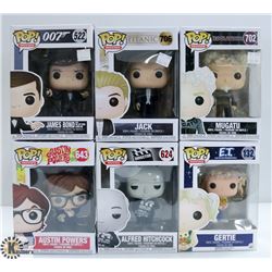 LOT OF SIX FUNKO POPS:ASSORTED MOVIES PACK.