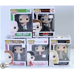 LOT OF FIVE FUNKO POPS: ASSORTED MOVIES PACK.