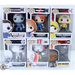 LOT OF SIX FUNKO POPS: ASSORTED MOVIES PACK.