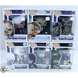 LOT OF SIX FUNKO POPS: ASSORTED MOVIES PACK.