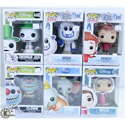 LOT OF SIX FUNKO POPS: ASSORTED DISNEY & PIXAR
