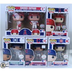 LOT OF FIVE FUNKO POPS: ASSORTED MLB PACK.