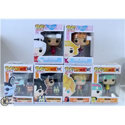 LOT OF SIX FUNKO POPS: ASSORTED ANIMATION PACK.