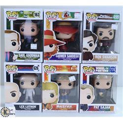 LOT OF SIX  FUNKO POPS: ASSORTED TV SHOWS PACK.