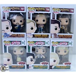 LOT OF SIX  FUNKO POPS: ASSORTED GREASE &