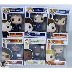 LOT OF SIX FUNKO POPS: ASSORTED TV SHOWS PACK.