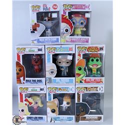 LOT OF EIGHT FUNKO POPS: ASSORTED VARIETY PACK.