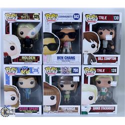 LOT OF SIX FUNKO POPS: ASSORTED TV SHOWS PACK.