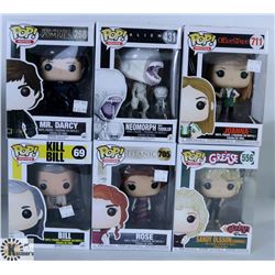 LOT OF SIX FUNKO POPS: ASSORTED MOVIES PACK.