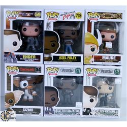 LOT OF SIX FUNKO POPS: ASSORTED MOVIES PACK.
