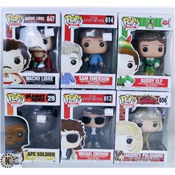 LOT OF SIX FUNKO POPS: ASSORTED MOVIES PACK.