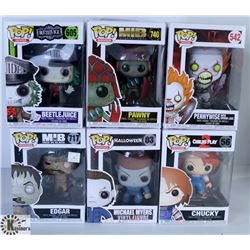 LOT OF SIX FUNKO POPS: ASSORTED MOVIES PACK.