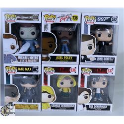 LOT OF SIX FUNKO POPS: ASSORTED MOVIES PACK.