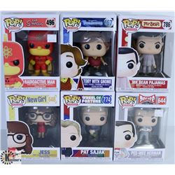 LOT OF SIX FUNKO POPS: ASSORTED TV SHOWS PACK.