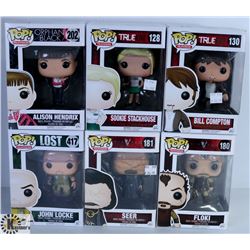 LOT OF SIX FUNKO POPS: ASSORTED TV SHOWS PACK.