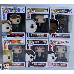 LOT OF SIX FUNKO POPS: ASSORTED TV SHOWS PACK.