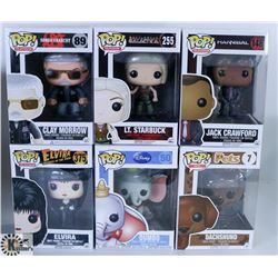 LOT OF SIX FUNKO POPS: ASSORTED VARIETY PACK.