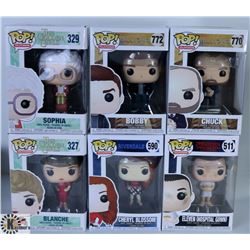 LOT OF 6 FUNKO POPS: ASSORTED TV SHOWS PACK.