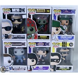 LOT OF SIX FUNKO POPS: ASSORTED MOVIES PACK.