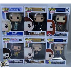 LOT OF SIX FUNKO POPS: ASSORTED TV SHOWS PACK.