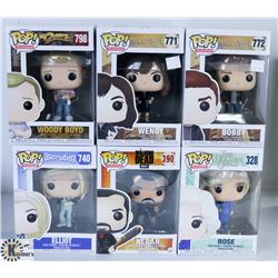 LOT OF SIX FUNKO POPS: ASSORTED TV SHOWS PACK.