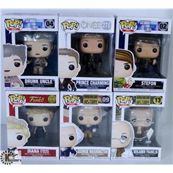 LOT OF SIX FUNKO POPS: ASSORTED VARIETY PACK.