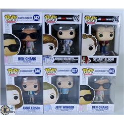 LOT OF SIX FUNKO POPS: ASSORTED TV SHOWS PACK.
