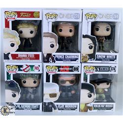 LOT OF SIX FUNKO POPS: ASSORTED VARIETY PACK.