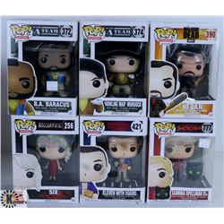 LOT OF SIX FUNKO POPS: ASSORTED TV SHOWS PACK.