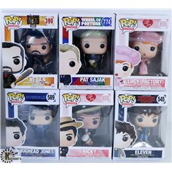LOT OF SIX FUNKO POPS: ASSORTED TV SHOWS PACK.